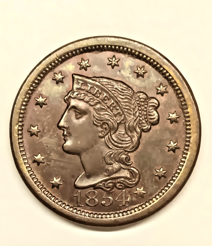 1854 Braided Hair Large Cent