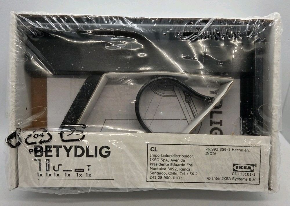 IKEA BETYDLIG Curtain Rod Holder Bracket Wall Ceiling Adjustable Black Pair