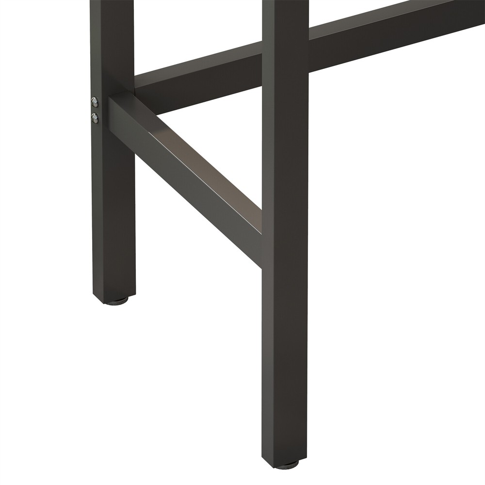 4 Piece Bar Table Set Counter Height Kitchen Pub Table w/ 3 Bar Stools US