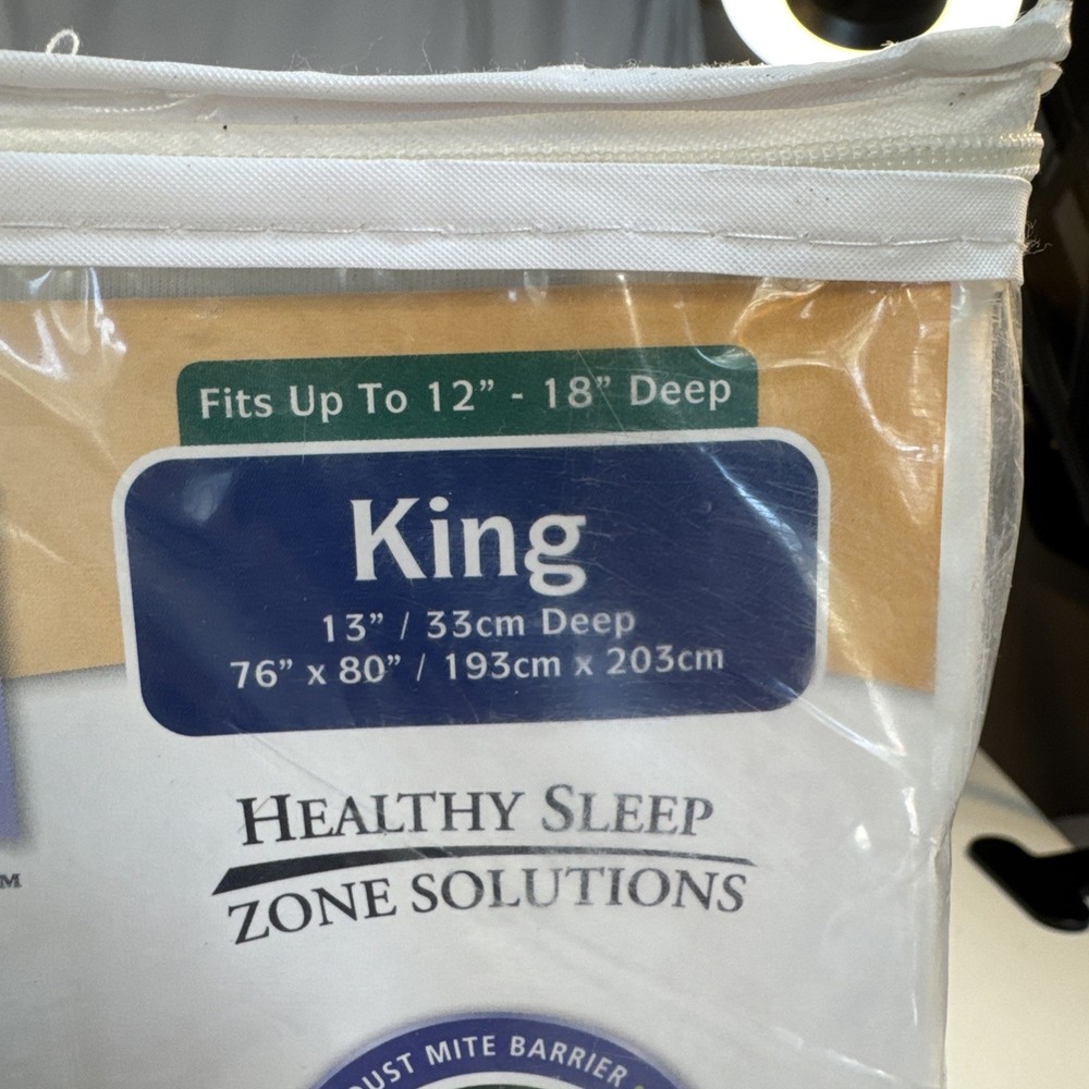 Protect-A-Bed Allerzip Smooth Waterproof Mattress Protector King SIze