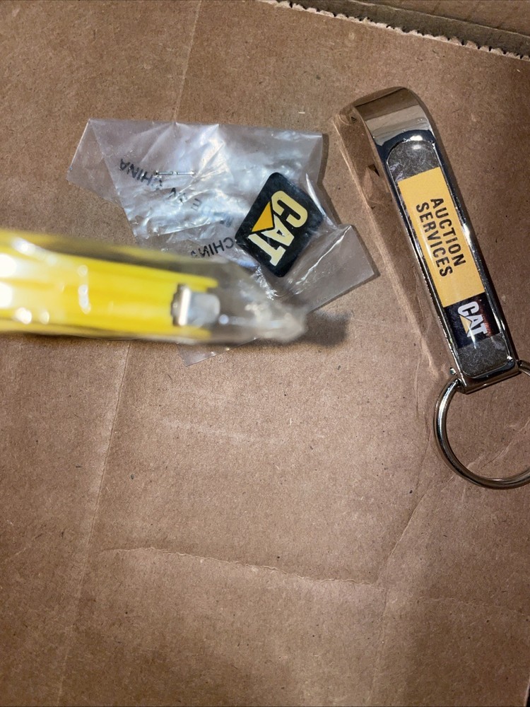 2-Caterpillar CAT Keychain Key Ring Plus Pin
