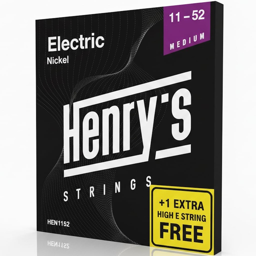 HENRYS® Electric Guitar Strings - Extra E1-String For Free - Perfect For Bl