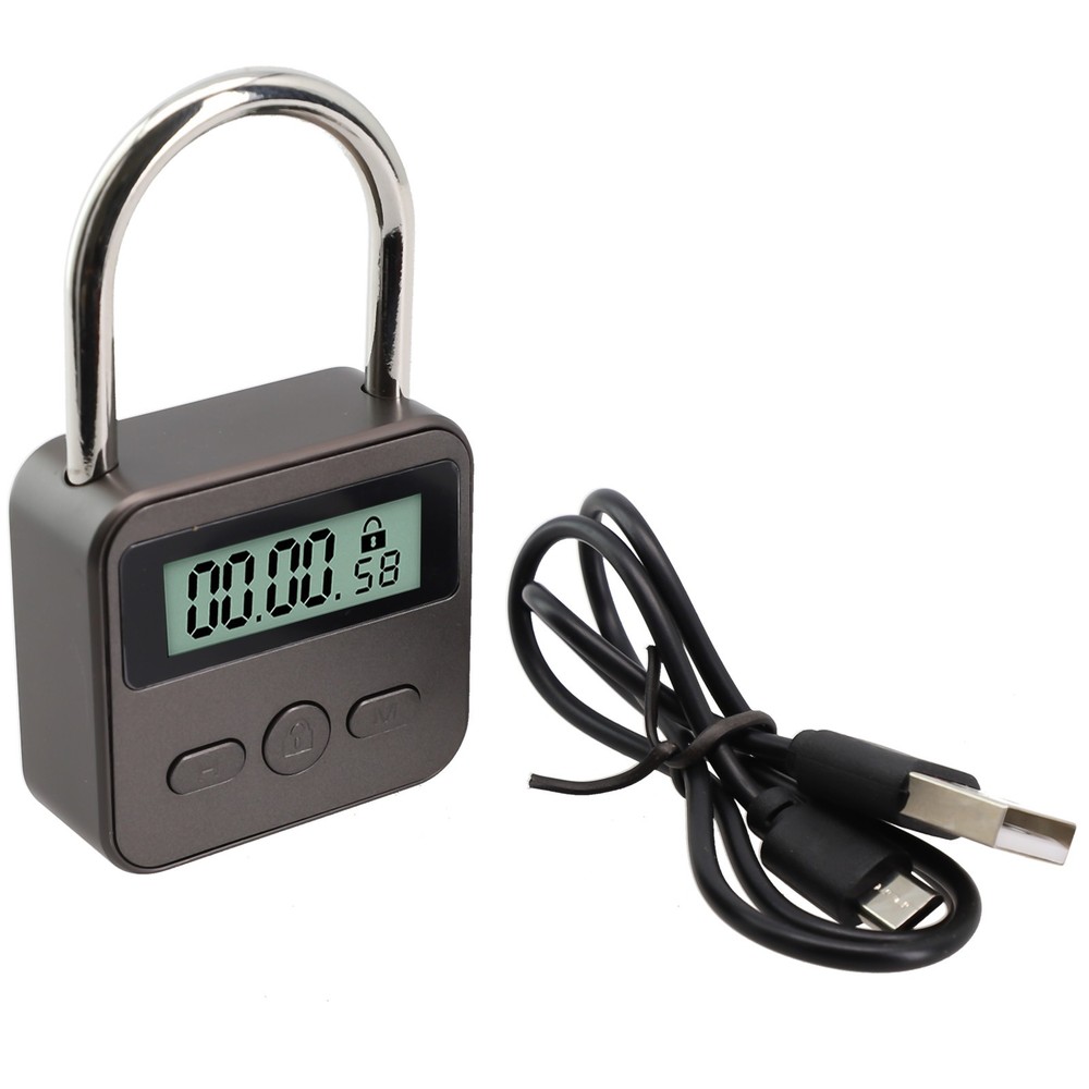 Multifunction Timer Padlock LCD Display Time Lock For Travel Waterproof