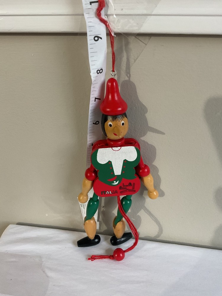 Italian Wood Pinocchio Jumping Jack Pull String & Nutcracker pull string toy