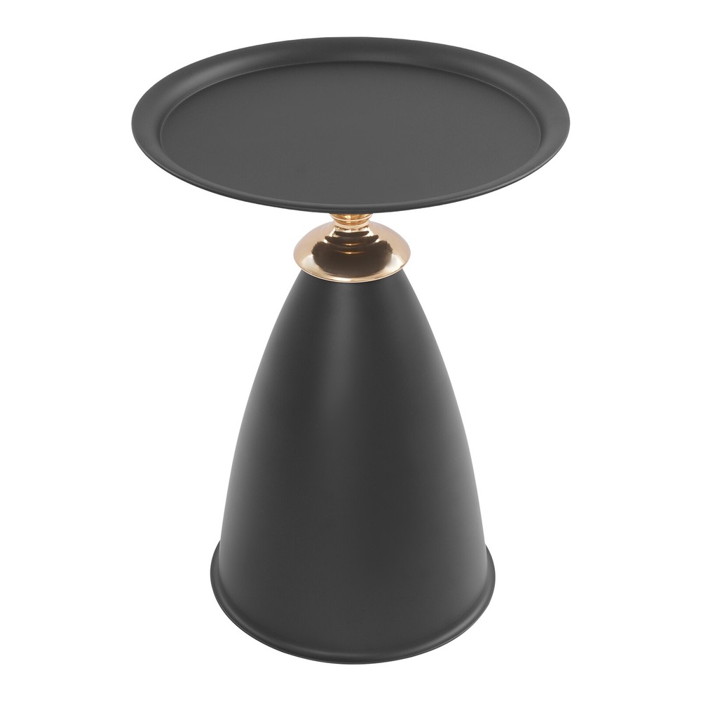 Black Small Round Side Table Side Table for Small Spaces, Modern Couch End Table