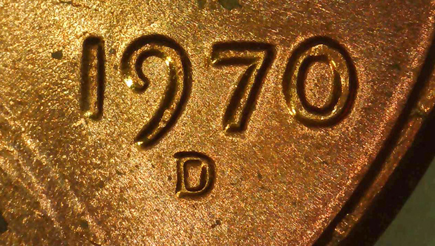 1970 D Lincoln Cent BU Red- Spike Head- Unlisted