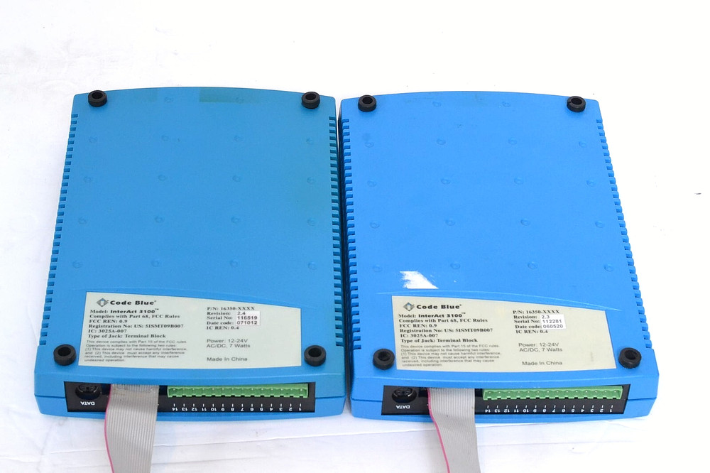 Lot Of 2 Code Blue InterAct 3100 Voice Intercoms 16350-XXXX Used