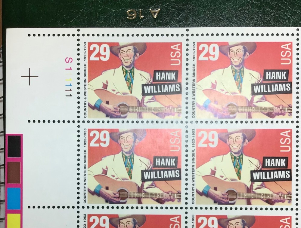 2723A 29c Hank Williams Perforation ERROR Scarce Full Mint NH Sheet