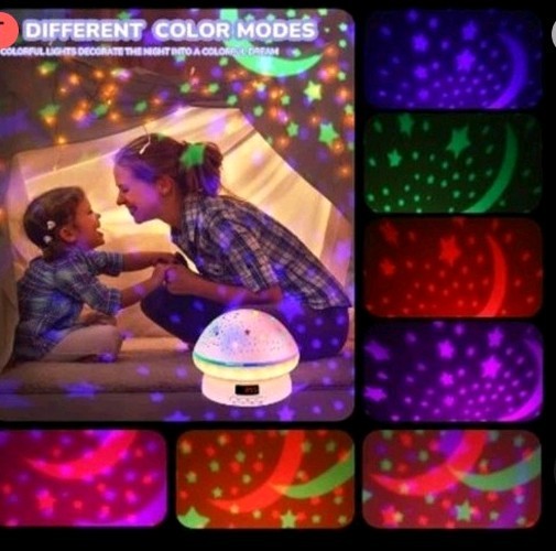 Pink  mushroom projection lamp  Star.moon Pattern.