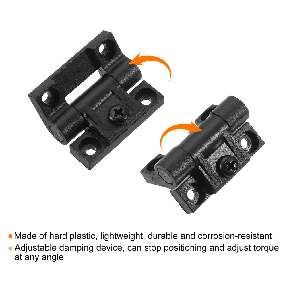4Pcs Adjustable Torque Hinge Plastic Adjustable Position Control Hinges Black