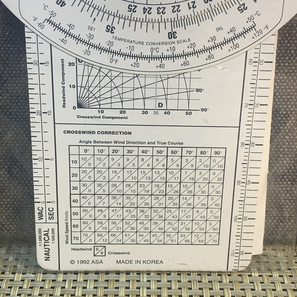 ASA Air Classics L E6-B Flight Computer Instructions & Clear Plastic Sleeve
