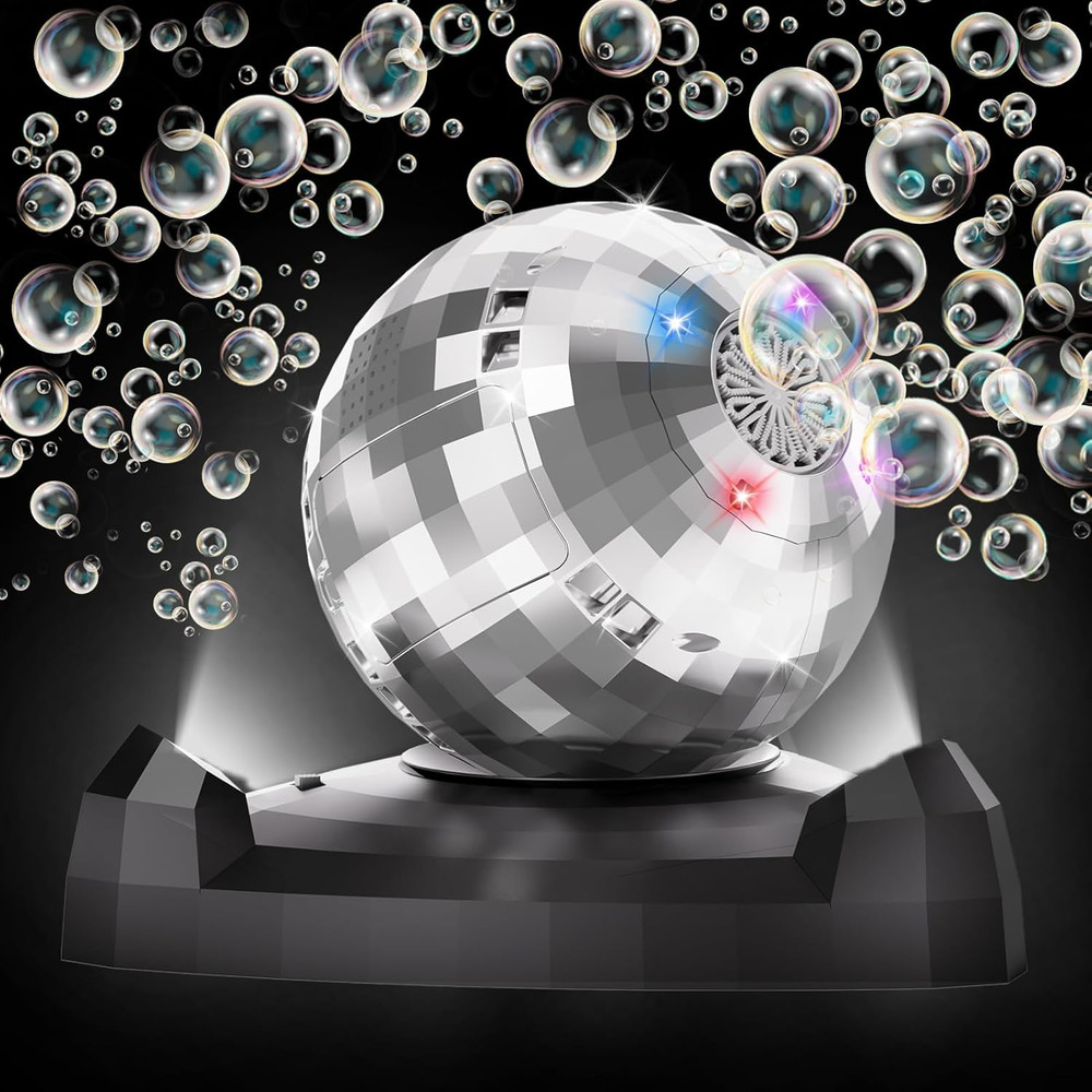 Bubble Machine for Kids & Toddlers 1-3, Automatic Disco Bubble Blower Maker with
