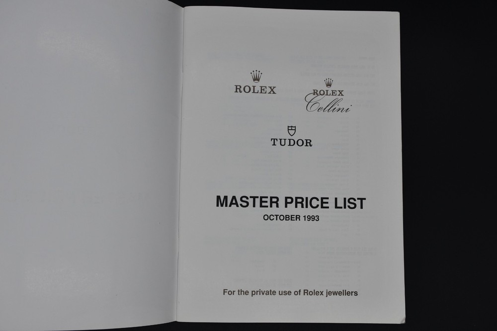 Rolex Master Price List 1993
