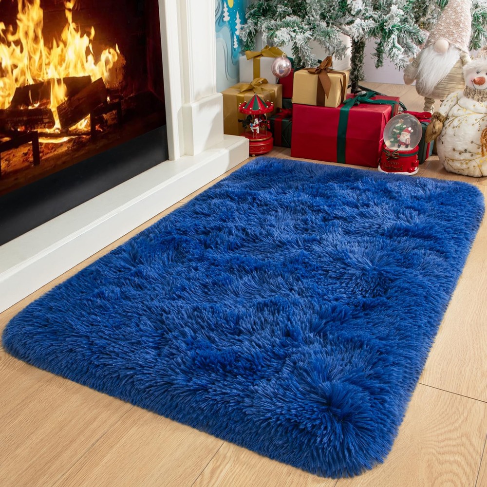 Kelarea Navy Blue Rug for Bedroom, 2x4 4' x 2' (Rectangular),