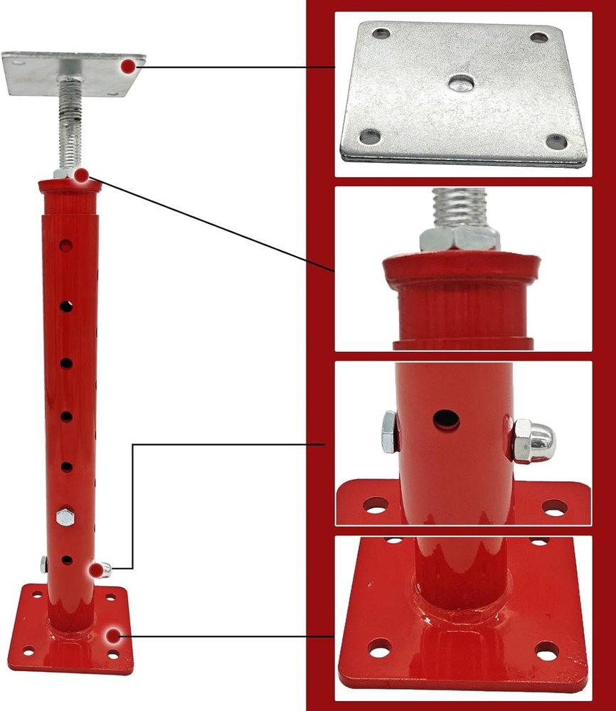 4 Pack Heavy Duty Floor Jack 11000lb Adjustable Height Support Leveling Tool