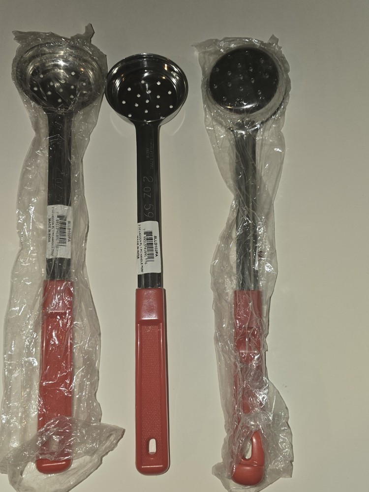 3-Piece Thunder Group Perforated Portion Controller Construction Ladles with...
