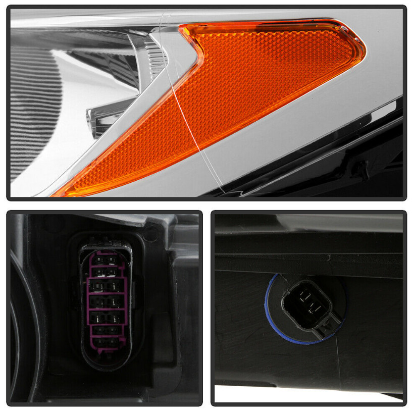 For 2017-2019 Ford Escape Passenger Side Halogen Headlight w/o LED DRL Chrome RH