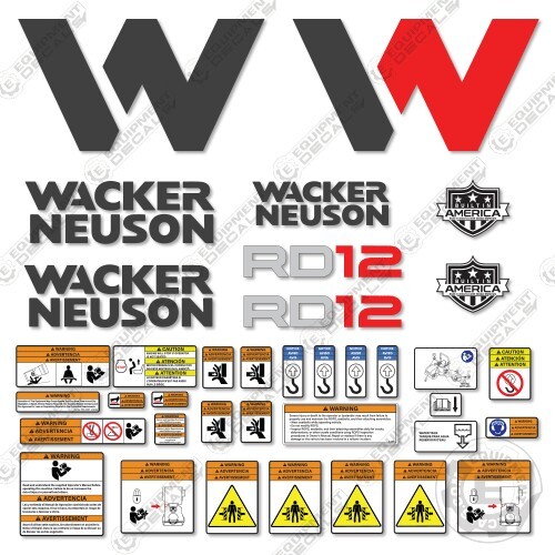 Fits Wacker Neuson RD12  Decal Kit Ride-On Roller - 2020+