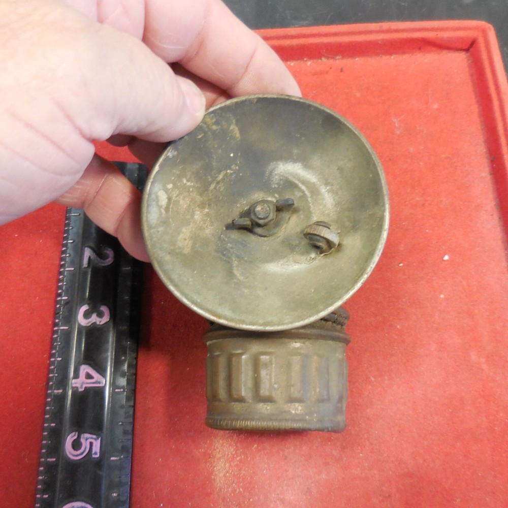 GUY'S DROPPER VINTAGE CARBIDE MINERS LAMP BRASS-missing hook