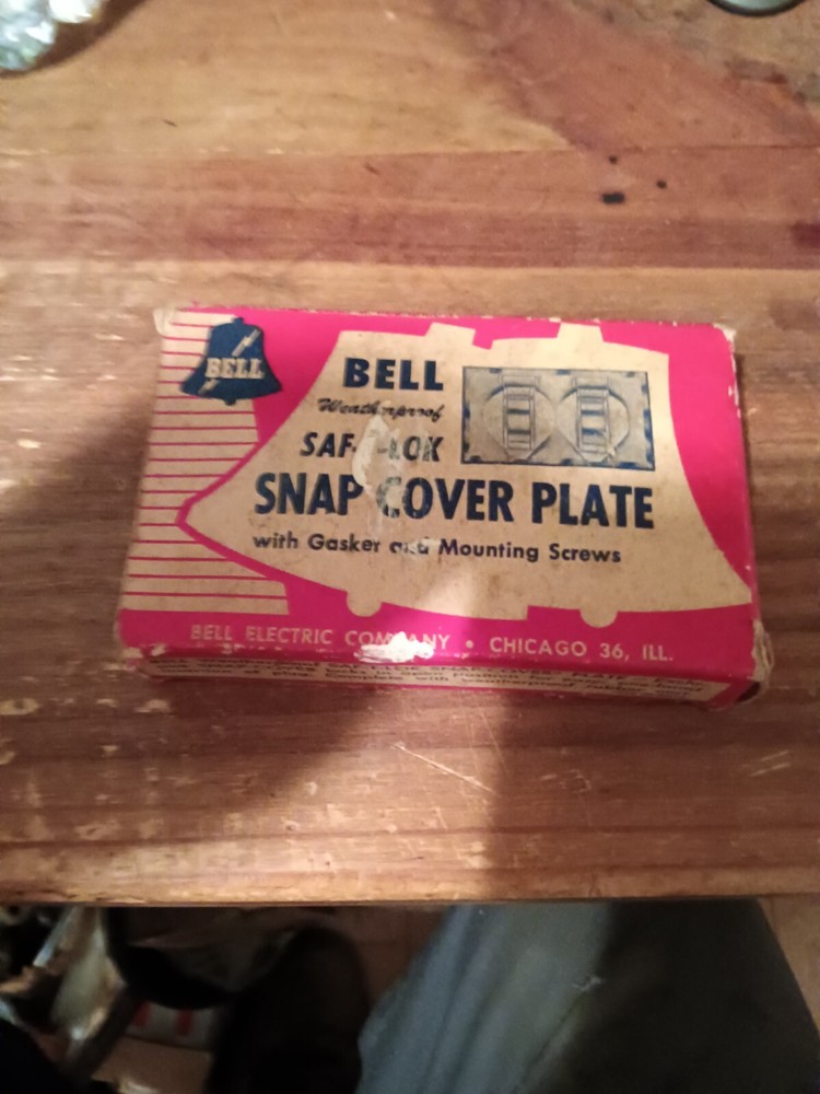 Vintage Bell Waterproof Snap Cover Plate Solid Brass In Its Original Box 60/70s