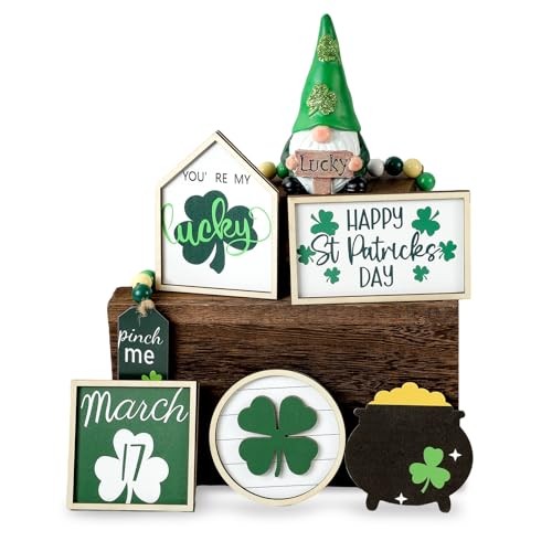 St. Patrick's Day Decorations | 7PCS St. Patrick's Day Tiered Tray Decor |