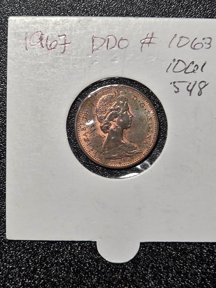 1867-1967 Canada One Cent DDO Double Die Obverse Error BKD4