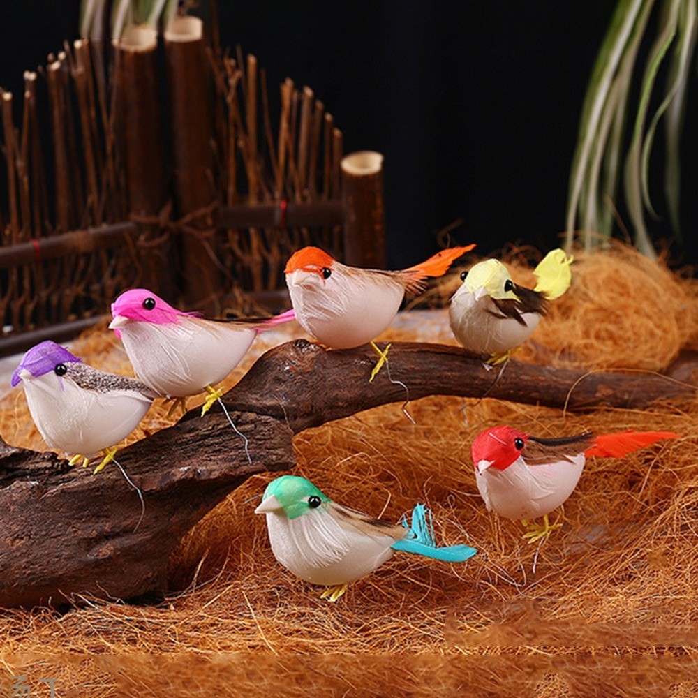 Simulation Feather Bird Home Garden Decor Multi Functional 24 Pcs DIY Crafts