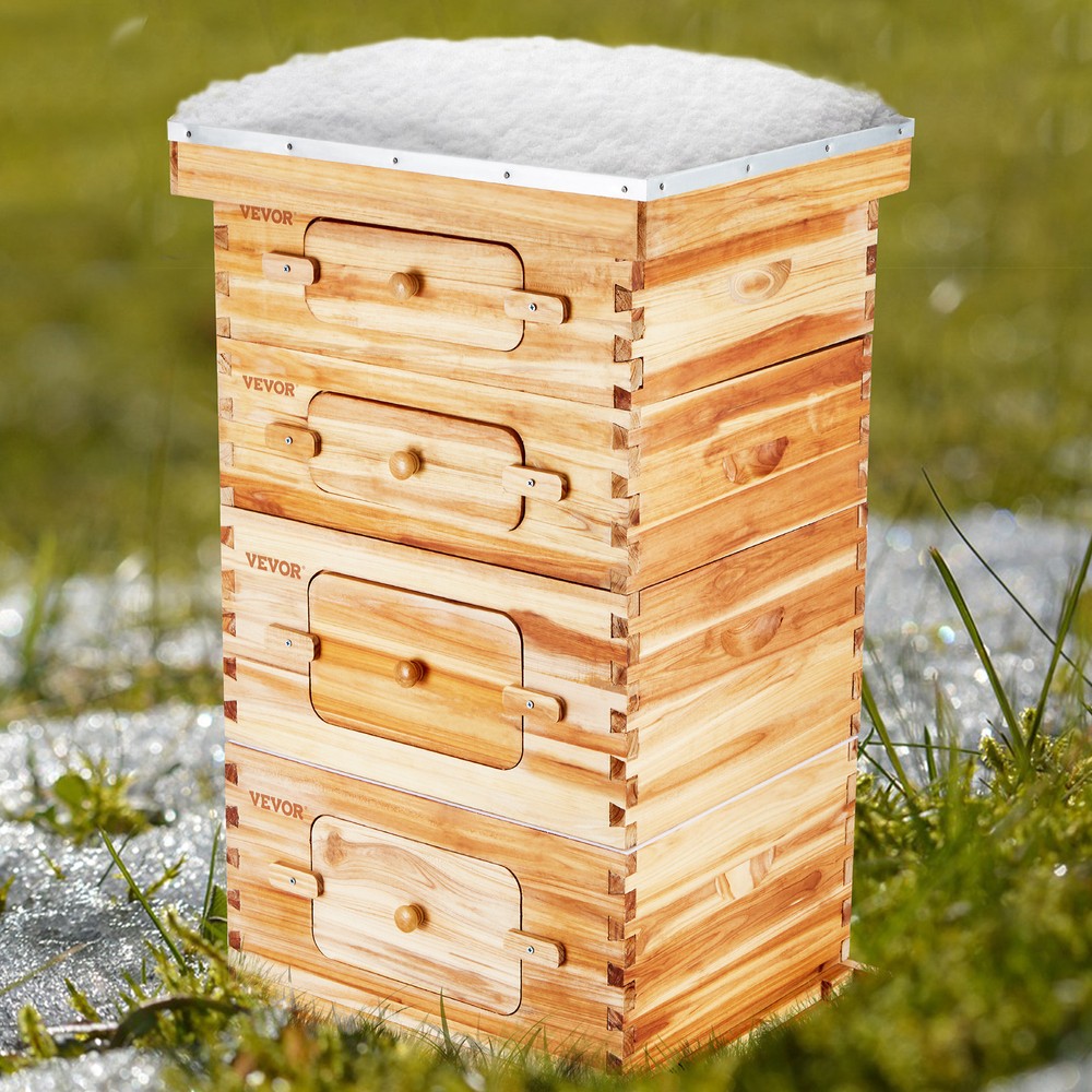 VEVOR Bee Hive Langstroth Kit 20 Deep & 20 Medium Frames with Acrylic Windows