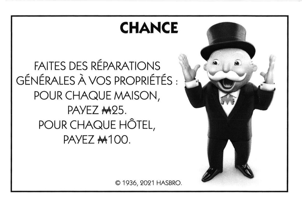 Carte Monopoly Chance