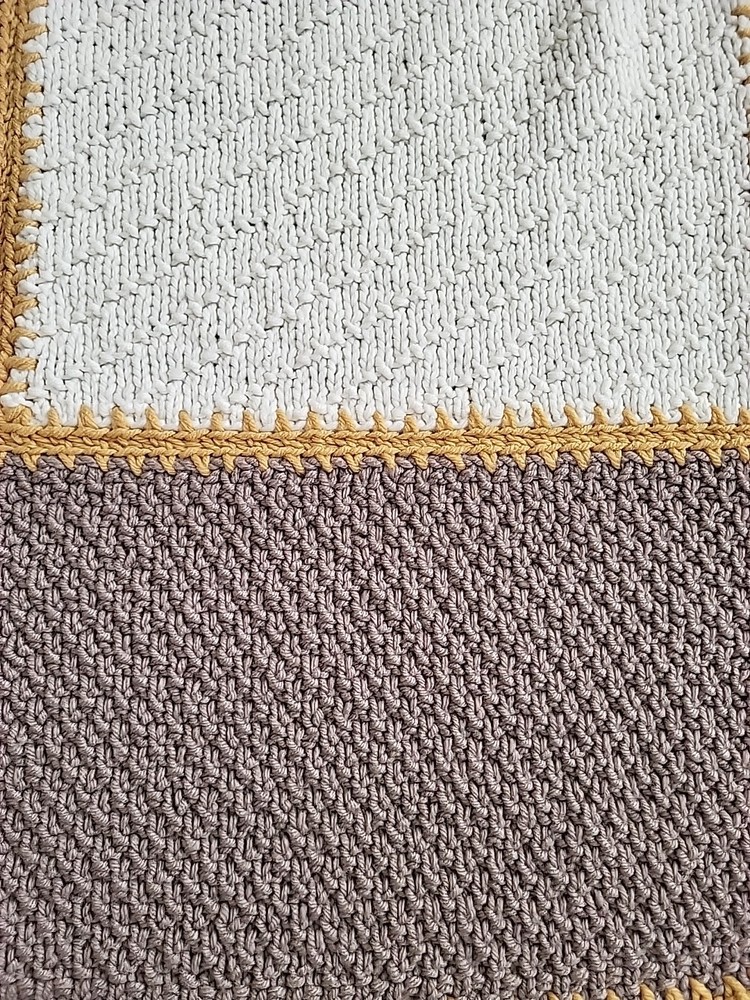 Hand-knitted multi-patterned Afghan Blanket 60"×90"
