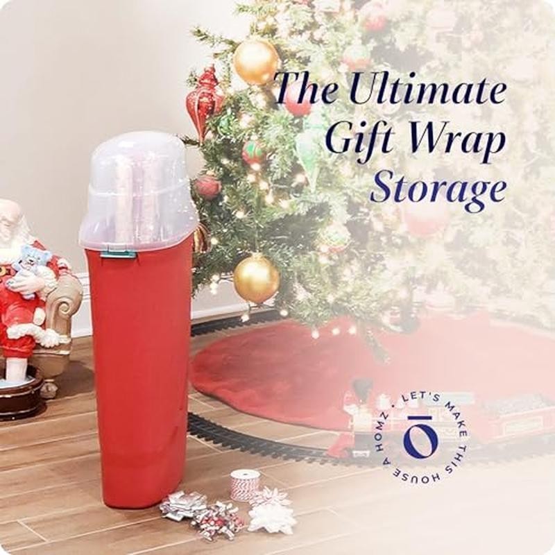 2-Pack Vertical Gift Wrap Organizer Plastic Storage Container Wrapping Paper New
