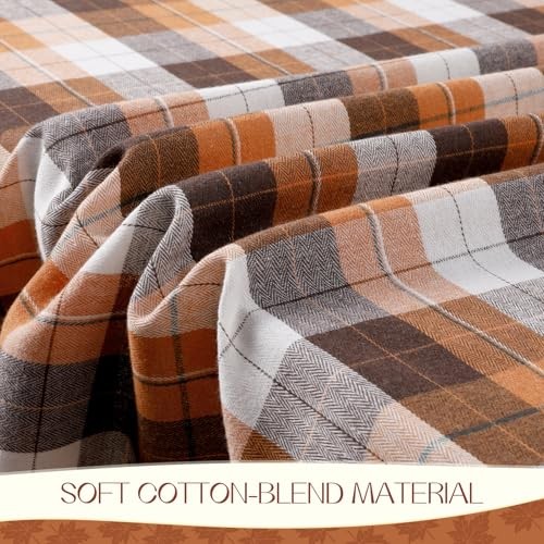 Romanstile Fall Checkered Tablecloth 54" x 80" (Rectangular) Brownplaid
