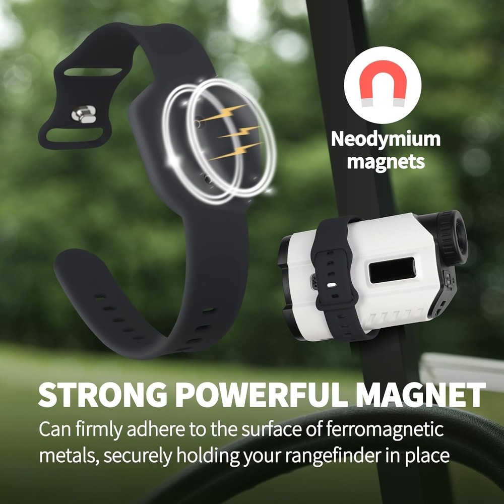 Universal Golf Rangefinder Magnetic Strap – Strong Silicone Holder, Adjustable