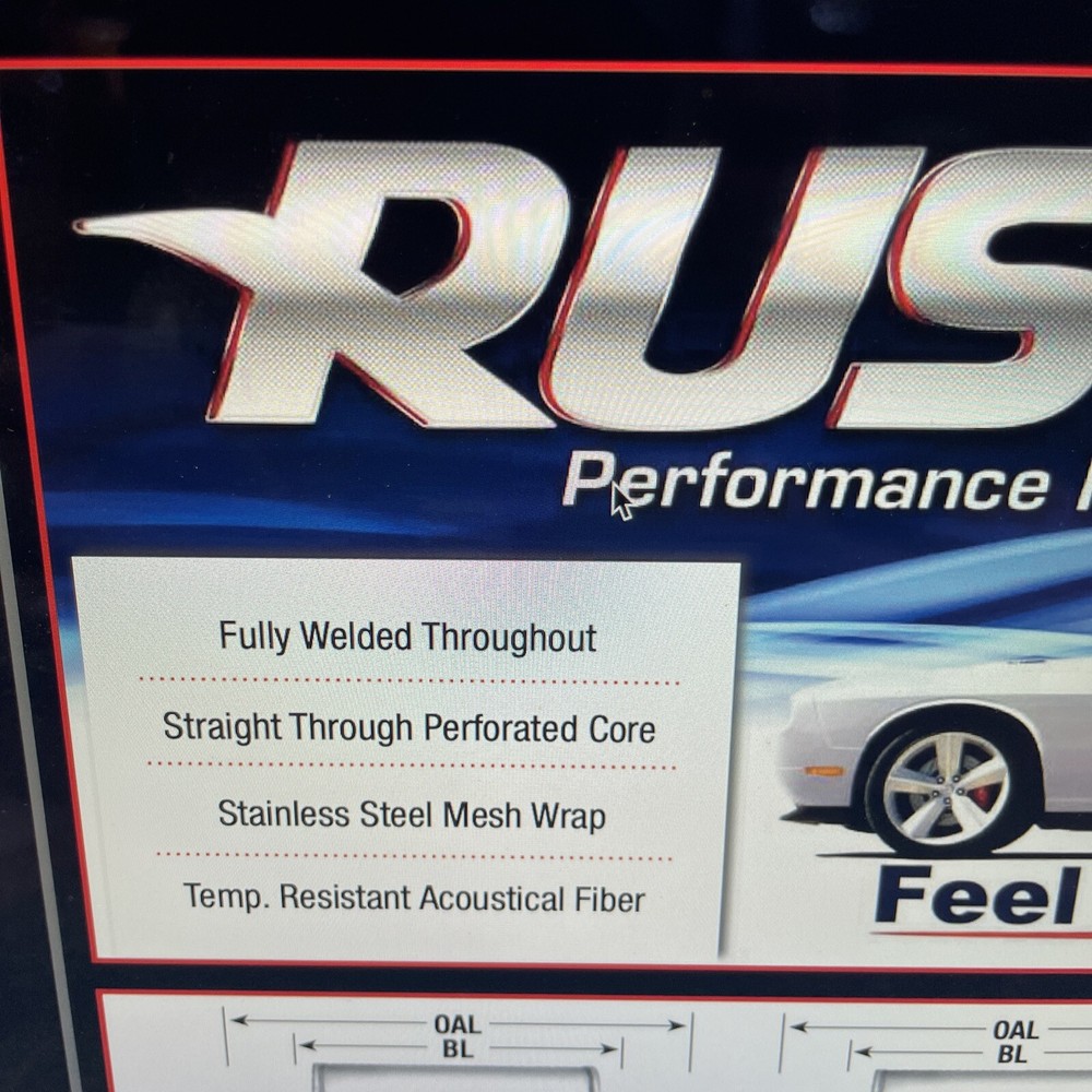 Rush Performance Perforated 3” Offset Inlet And Outlet Muffler Straight Through