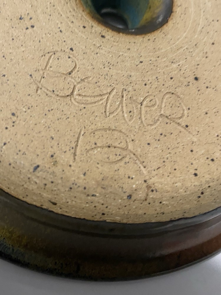 Studio Art Pottery Ceramic Trinket Dish, Olive Plate, Incense Burner? Signed