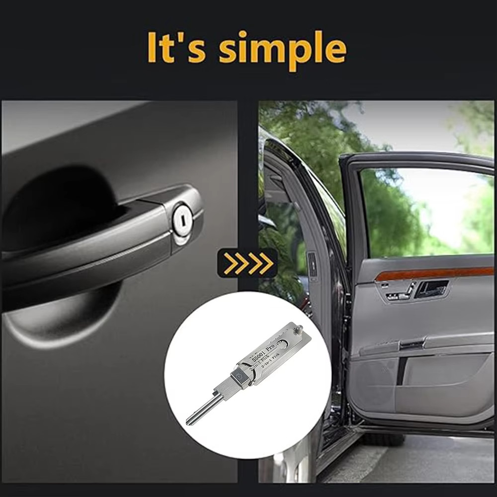 Stainless Steel Key Decoder 2 In 1 Precision Hook & Pick Set Lock Decoder SS001