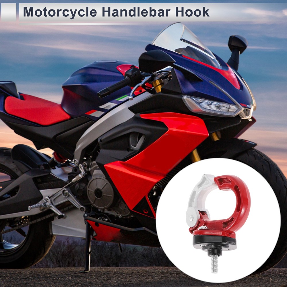Alluper Alloy Motorcycle Hook for Mini Round Shape 1 Pc Red White