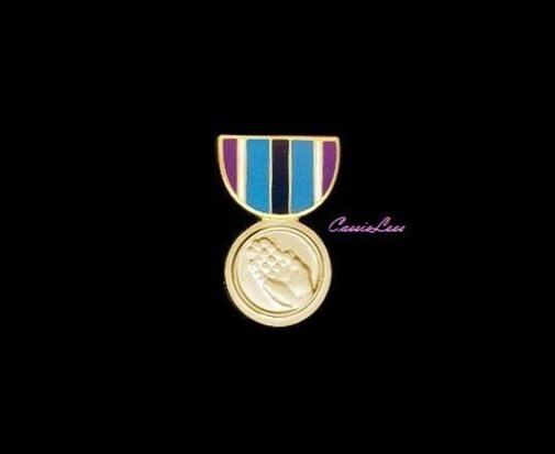 Humanitarian Serv Medal Pins + a custom promo pin