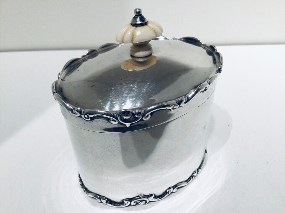 Quality Hamilton & Inches Solid Silver Tea Caddy Box, Edinburgh 1904