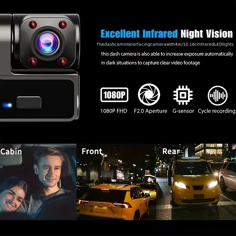 1080P Triple Camera Dash Cam