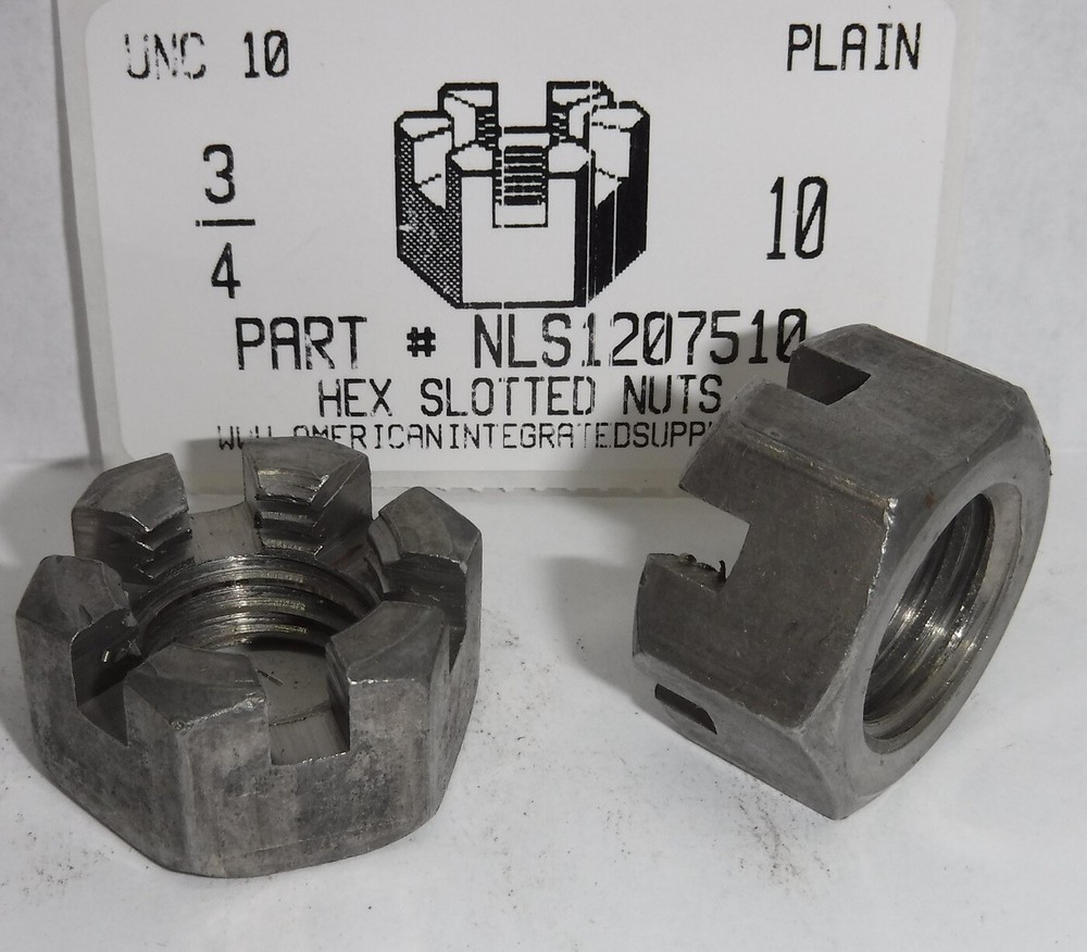 3/4-10 HEX SLOTTED NUT STEEL PLAIN (2)