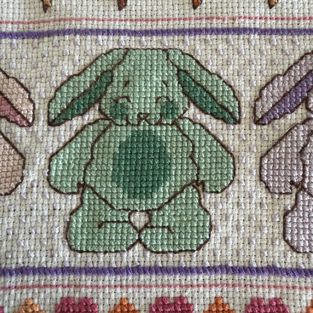 Bunnies & Carrots Sampler 17.5” X 13” Completed