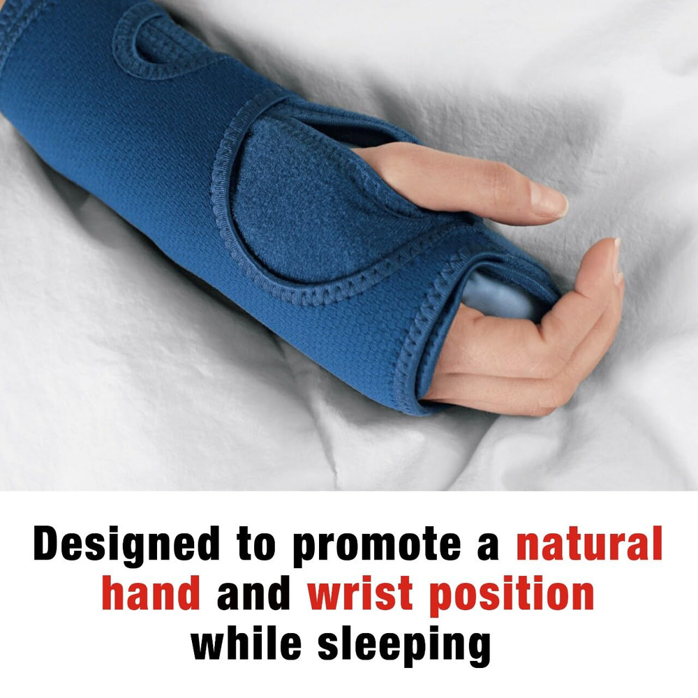 Night Wrist Sleep Support, Adjustable, Blue, Helps Provide Relief from Symptoms