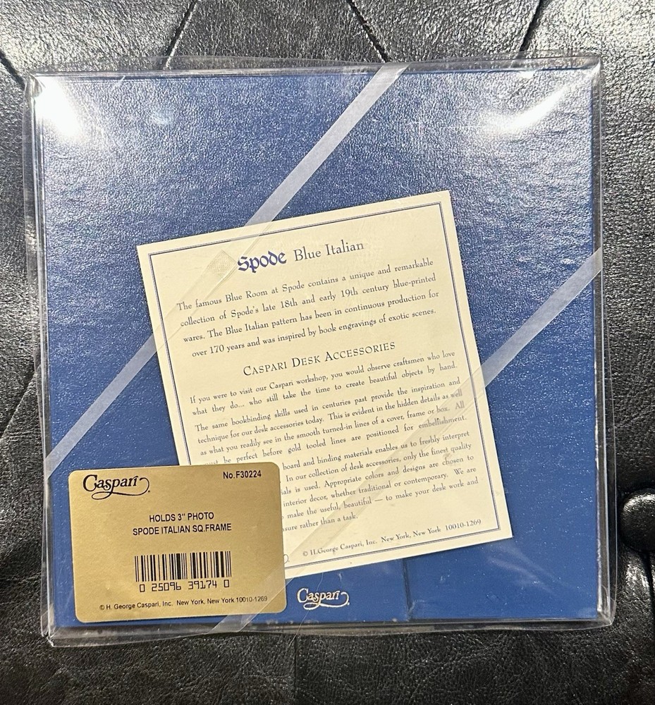 Caspari Blue Spode Italian Square Photo Frame