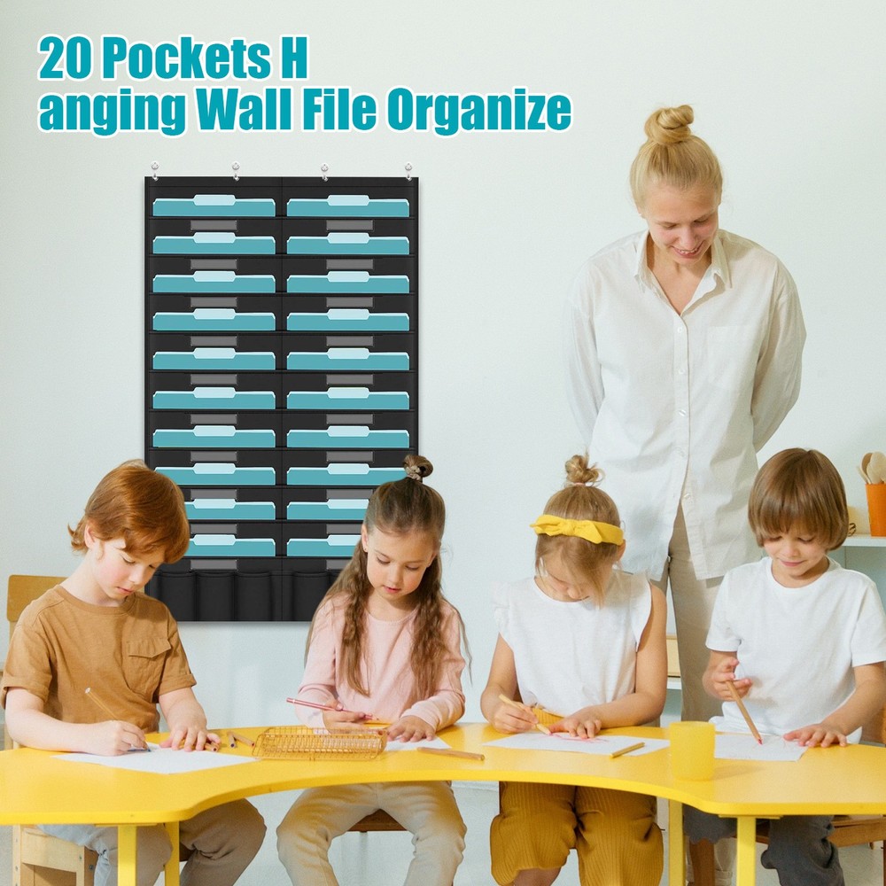 20 Pockets Hanging Wall File Organize Mail Organiser Storage Rack Space Saving