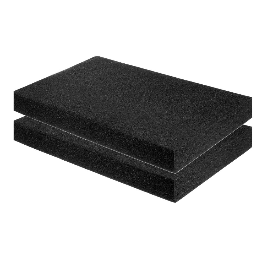 2 pcs Polyurethane Foam Inserts, 16"Lx8"Wx2"T Packing Sheets(Black)