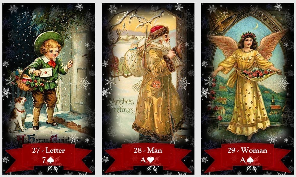 Christmas Lenormand oracle deck. Santa oracle
