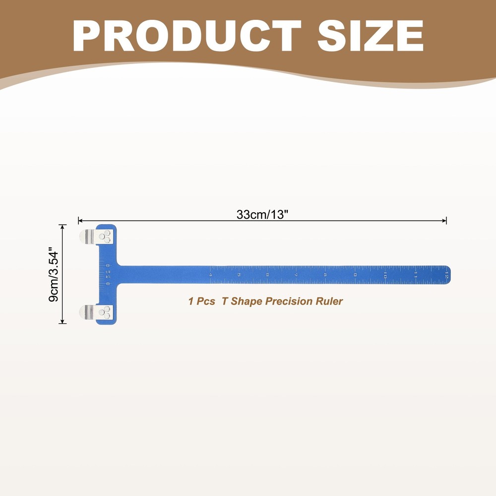 Archery Bow Square, T-Shape Ruler Turning Bow String Measurement Tool Blue