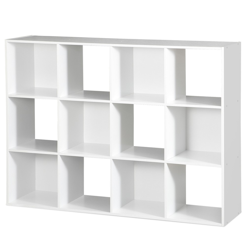 12-Cube Stackable Storage Organizer Display Bookcase for Home Office Decor