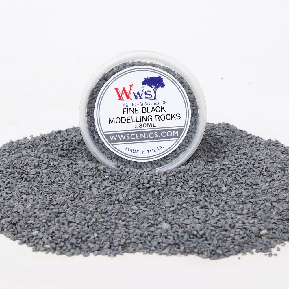 Fine Black Modelling Rocks 1-3mm | Wargame Scenery & Basing Material